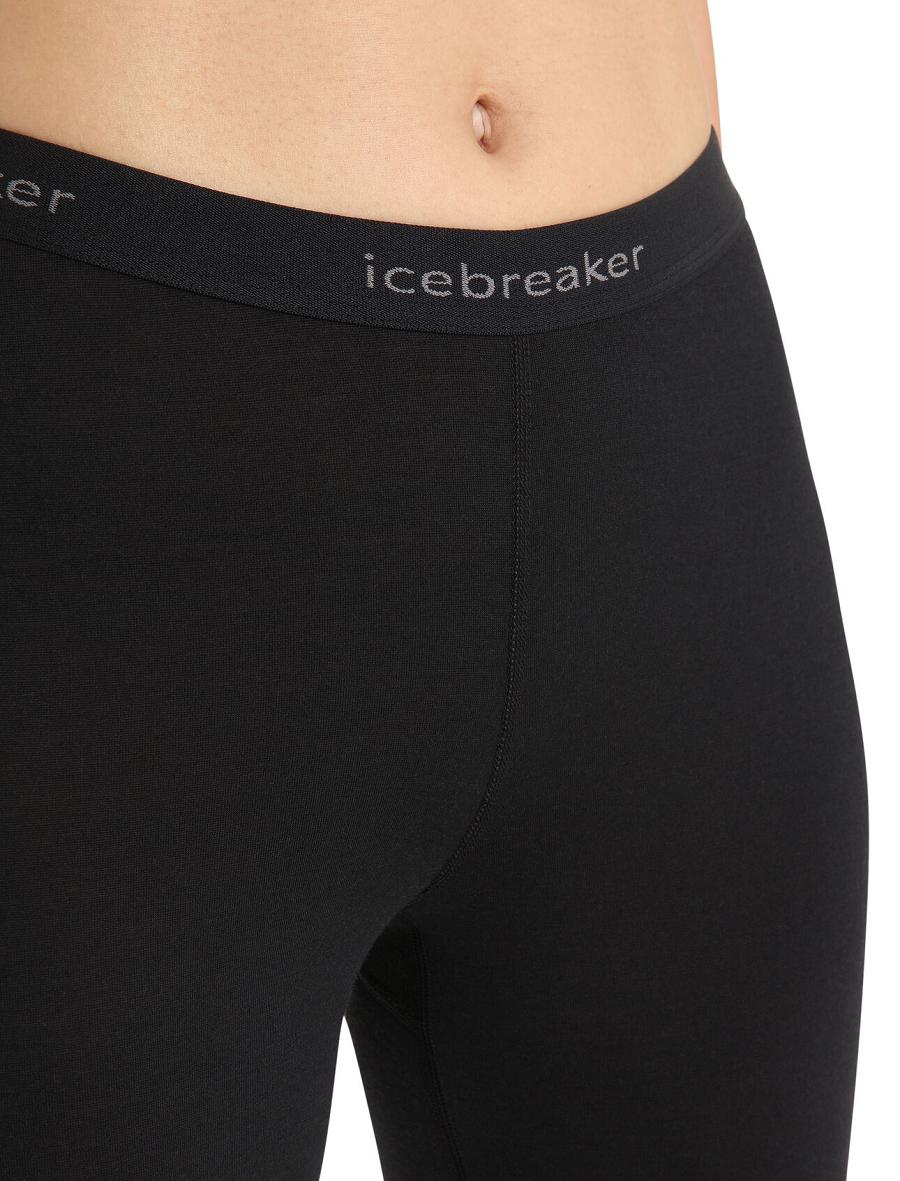 Legginsy Icebreaker Merino 200 Oasis Thermal Damskie Czarne | PL 1396BEXC